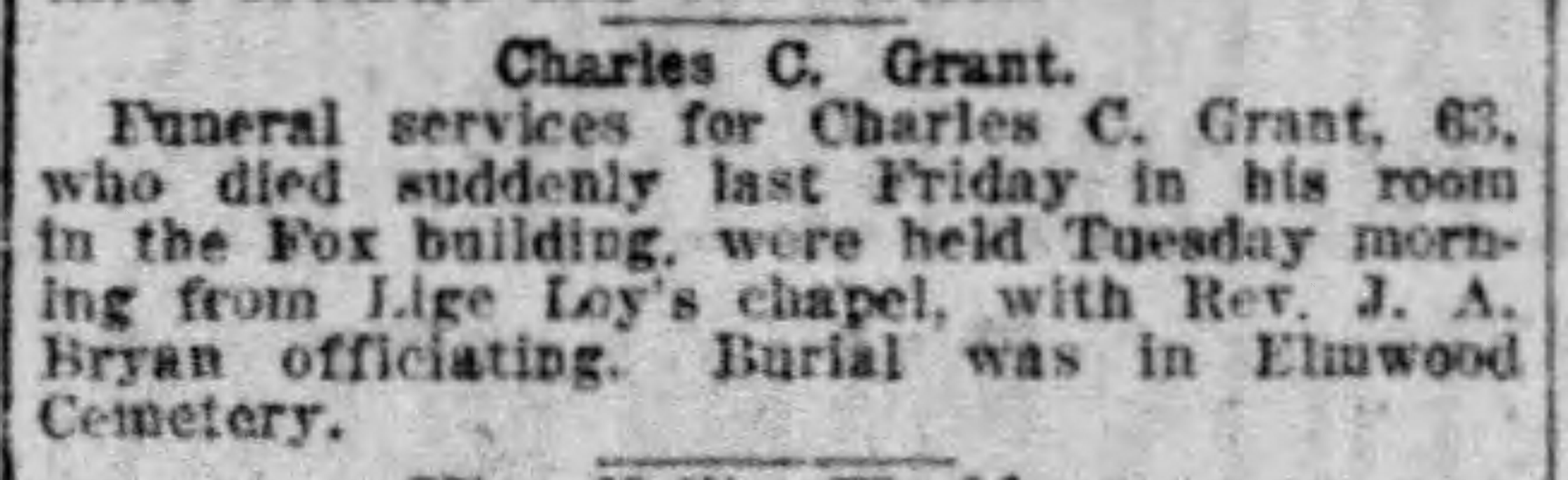 Charles C. Grant obituary